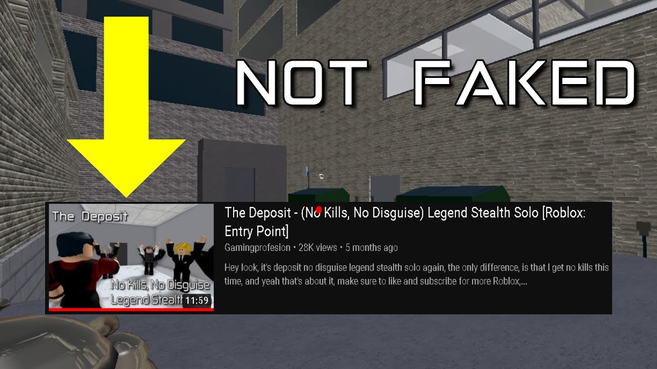 Proving that my No Disguise No Kills Deposit Video is NOT faked