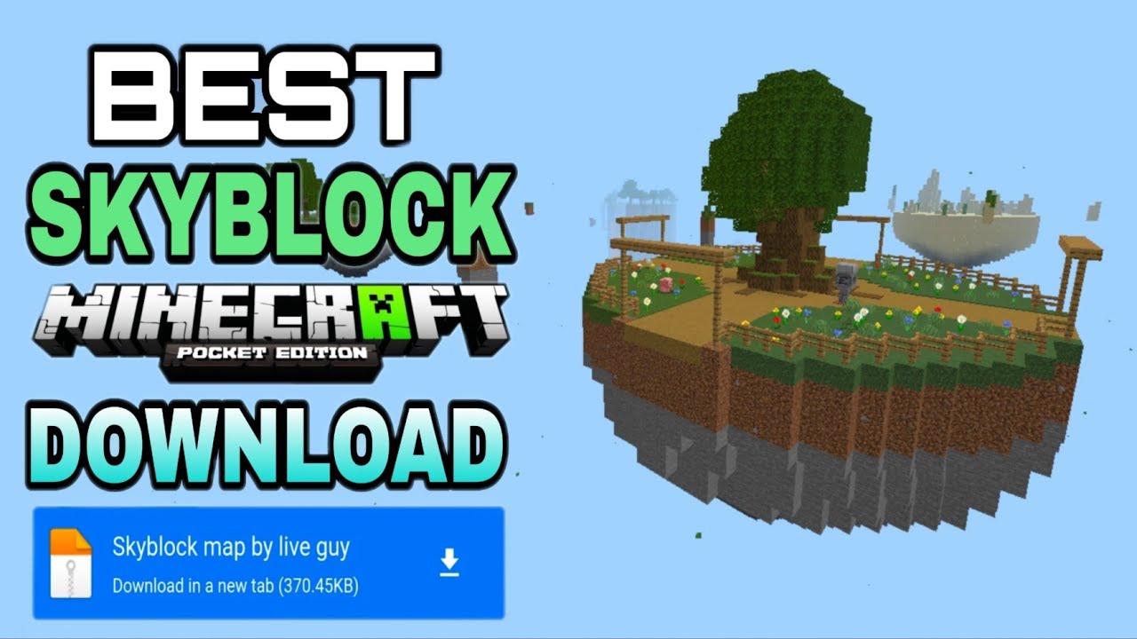 Лучшая карта Skyblock для Minecraft PE | Как скачать Skyblock в Minecraft PE 1.21 | Карта Skybloc...