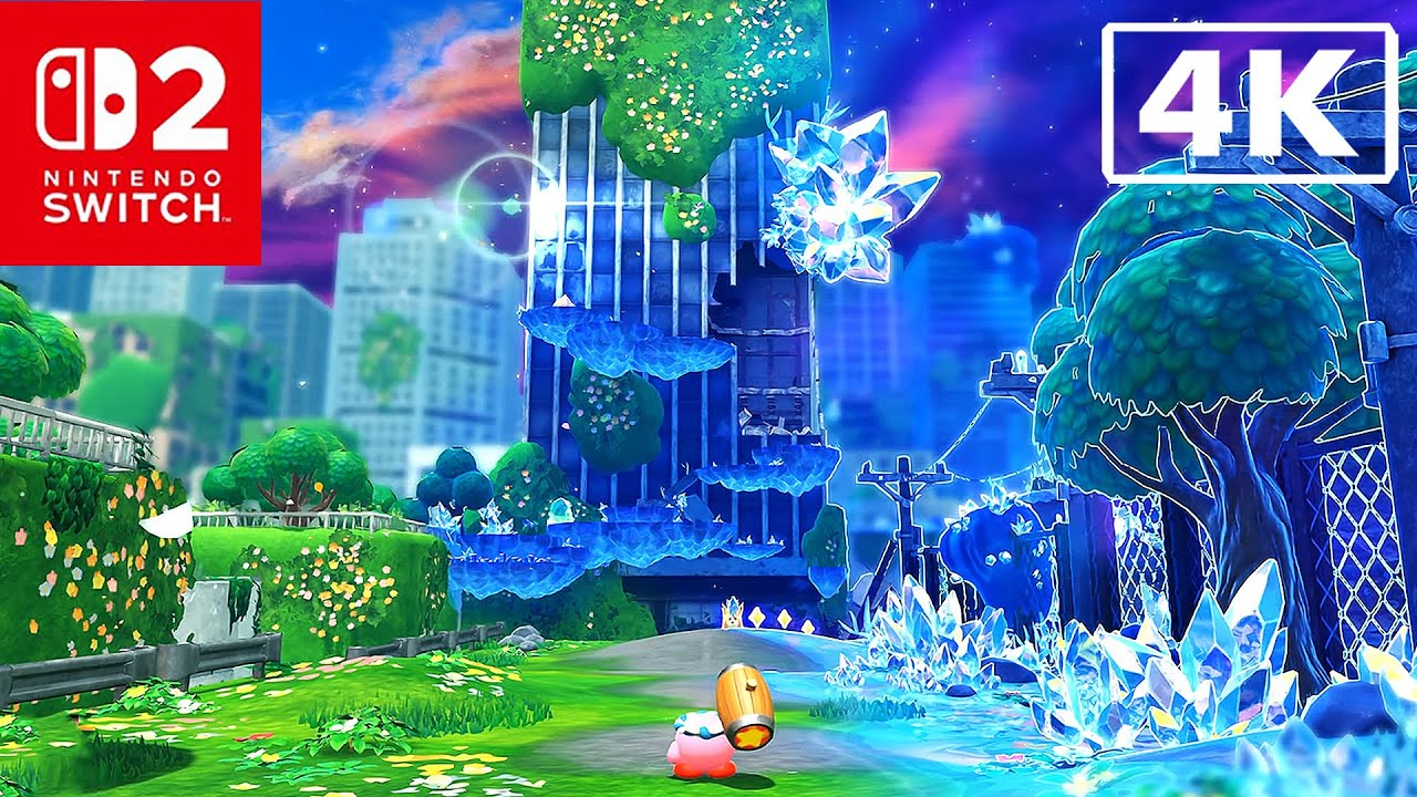 Кирби и Забытая Земля — Новые 20 минут игрового процесса (Switch 2) [4K]