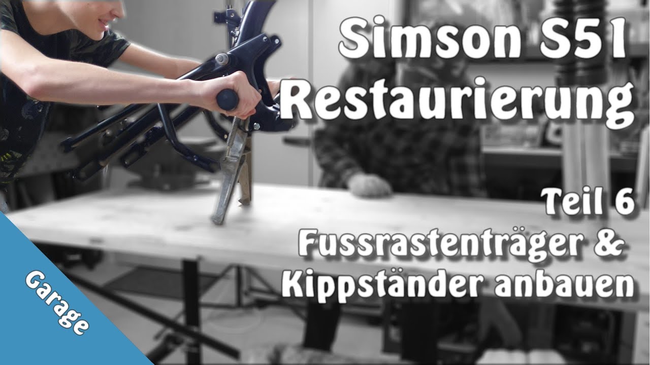 Simson S51 Restaurierung - [06] Fussrastenträger anbauen