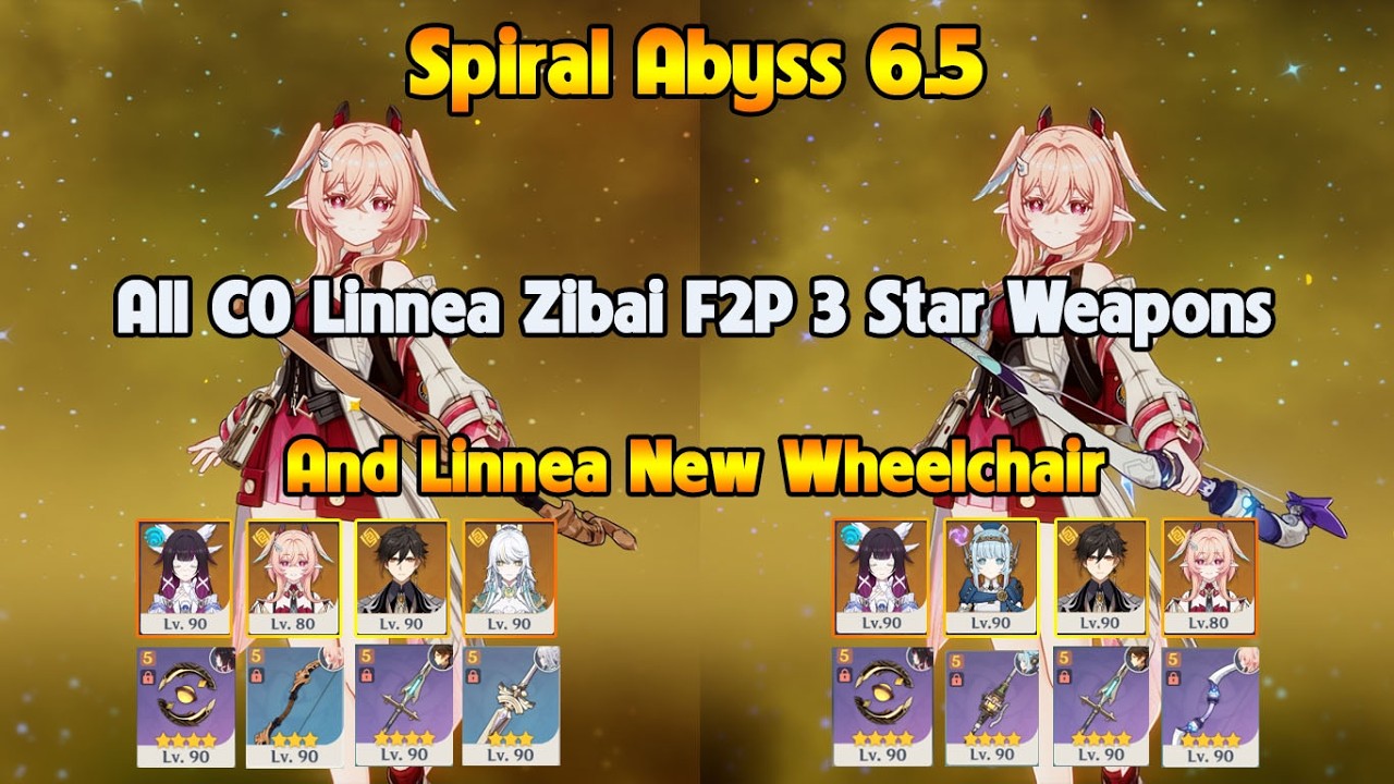 Lvl 80 C0 Linnea Zibai F2P 3 Star Weapons And Linnea New Wheelchair | SPIRAL ABYSS 6.5