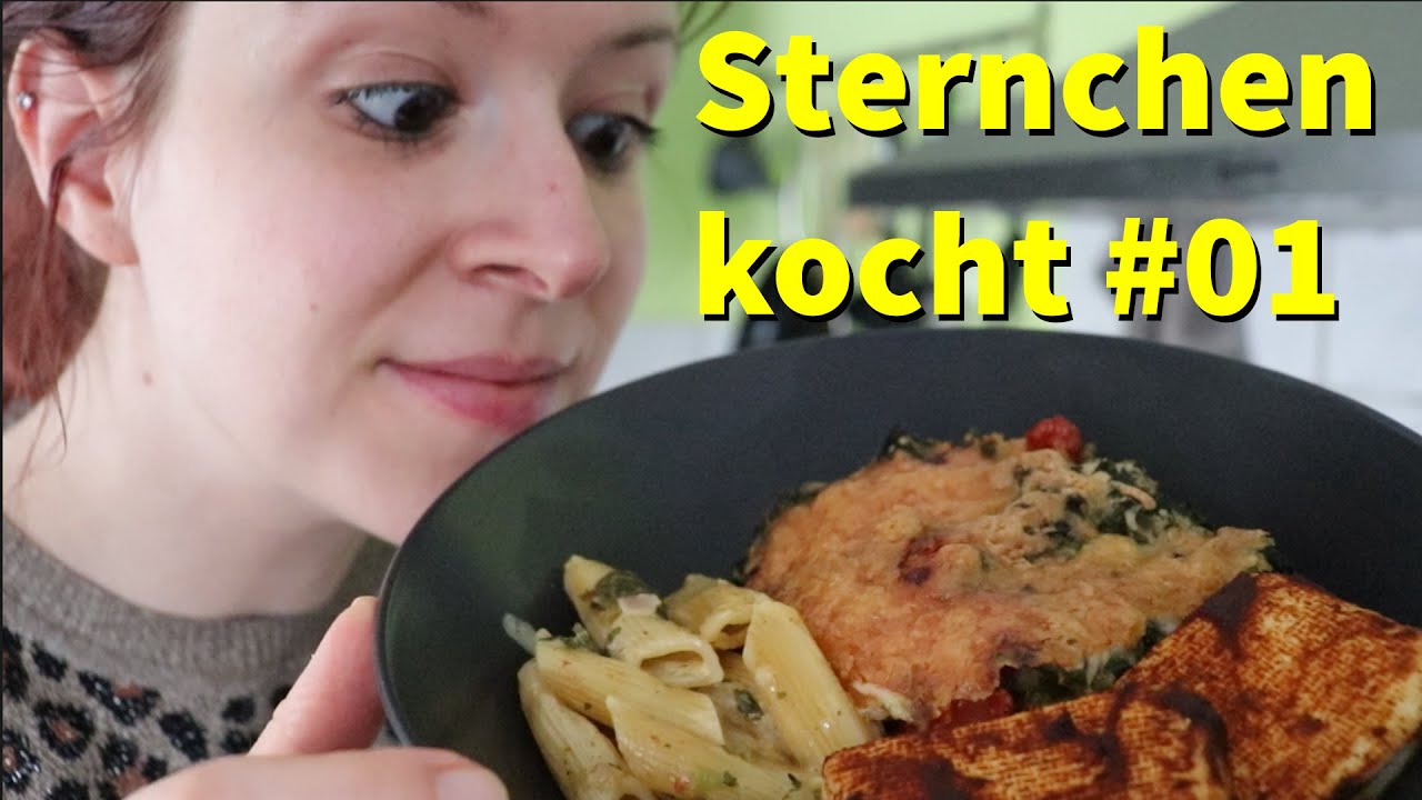 STERNCHEN KOCHT #01 | Nudelauflauf mit Tomaten und Blattspinat (vegetarisch) | improvisiert