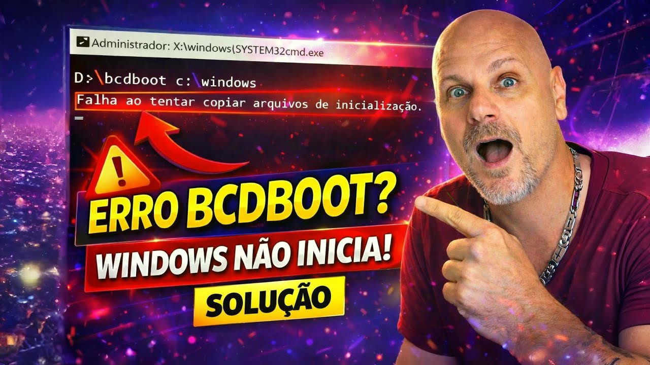 Falha na tentativa de copiar o BCDBOOT para a pasta WINDOWS