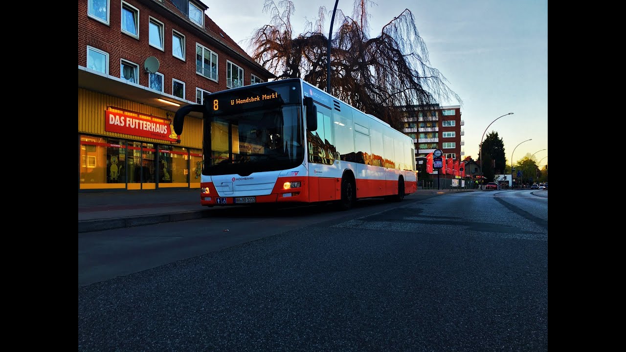 Linien Wegführung der Linie 8 → U Wandsbek Markt → S Poppenbüttel (Stormarnplatz)  [1080][HD]