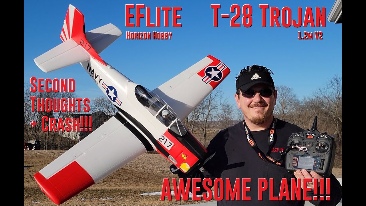 E-flite - T-28 Trojan V2 - 1.2m - Second Thoughts + Crash & Repair???