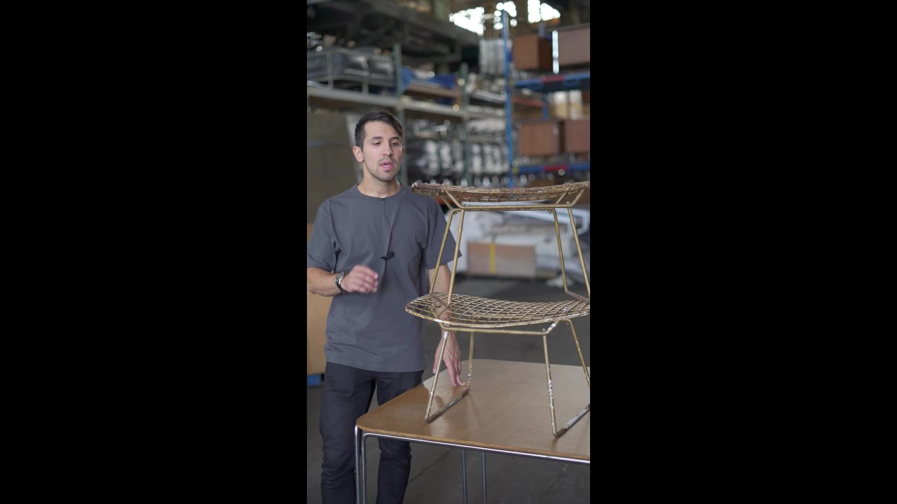 Restoring rusty Harry Bertoia furniture  #bertoiachair #powdercoating #rarify