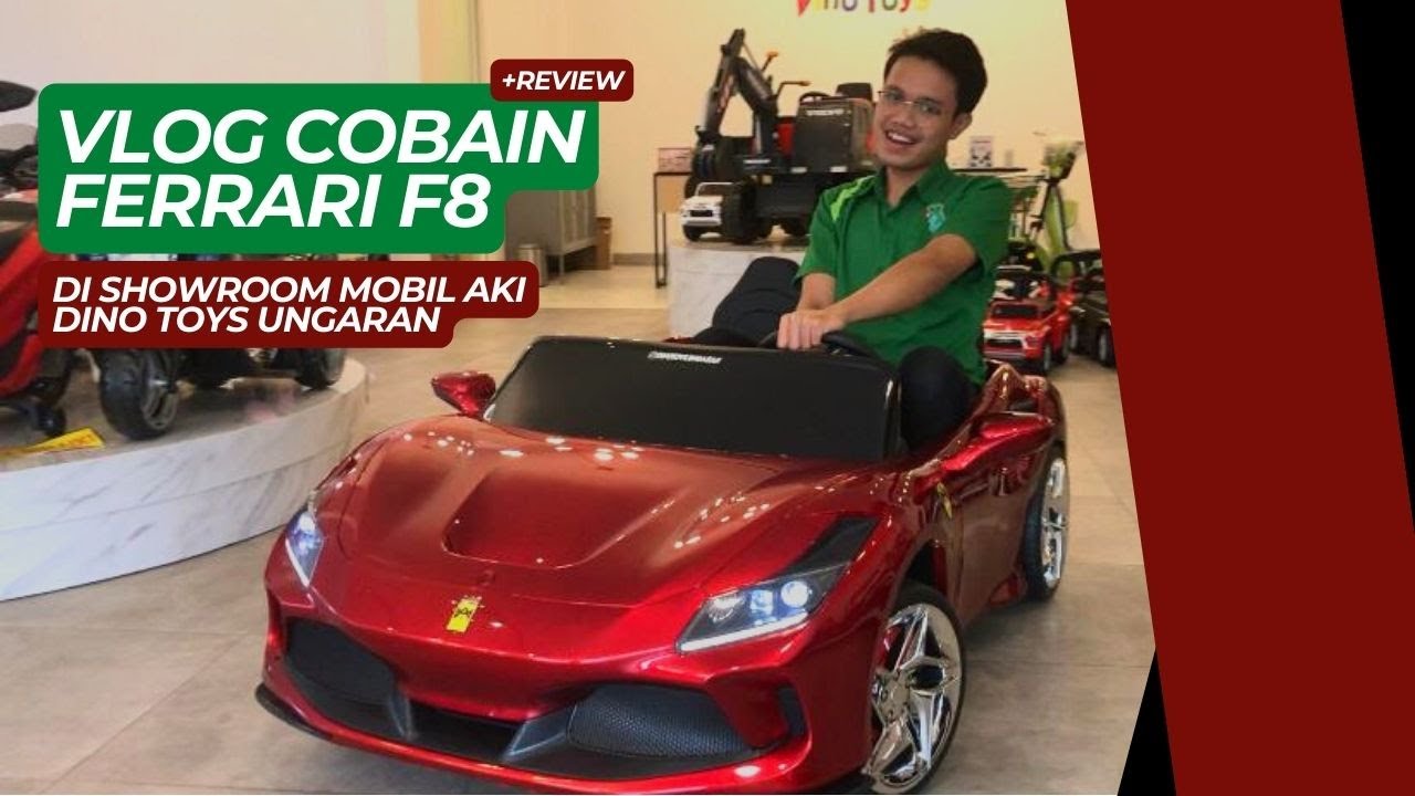 Ferrari F8 2023 KYZ 031 24 VOLT PAINTED BODY REVIEW MOBIL AKI MUAT 100KG BY DINO TOYS UNGARAN