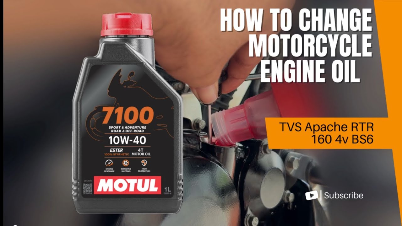 How to change motorcycle engine oil  tvs Apache RTR 160 4v BS6.               (MOTUL 10w40)