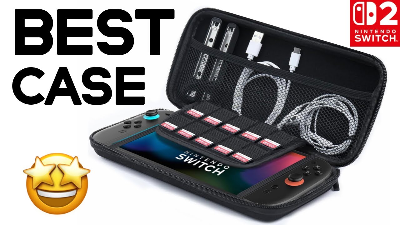 BEST Nintendo Switch 2 CASE!! 10 Games in Slim Hard Shell - amCase Carrying Case Review