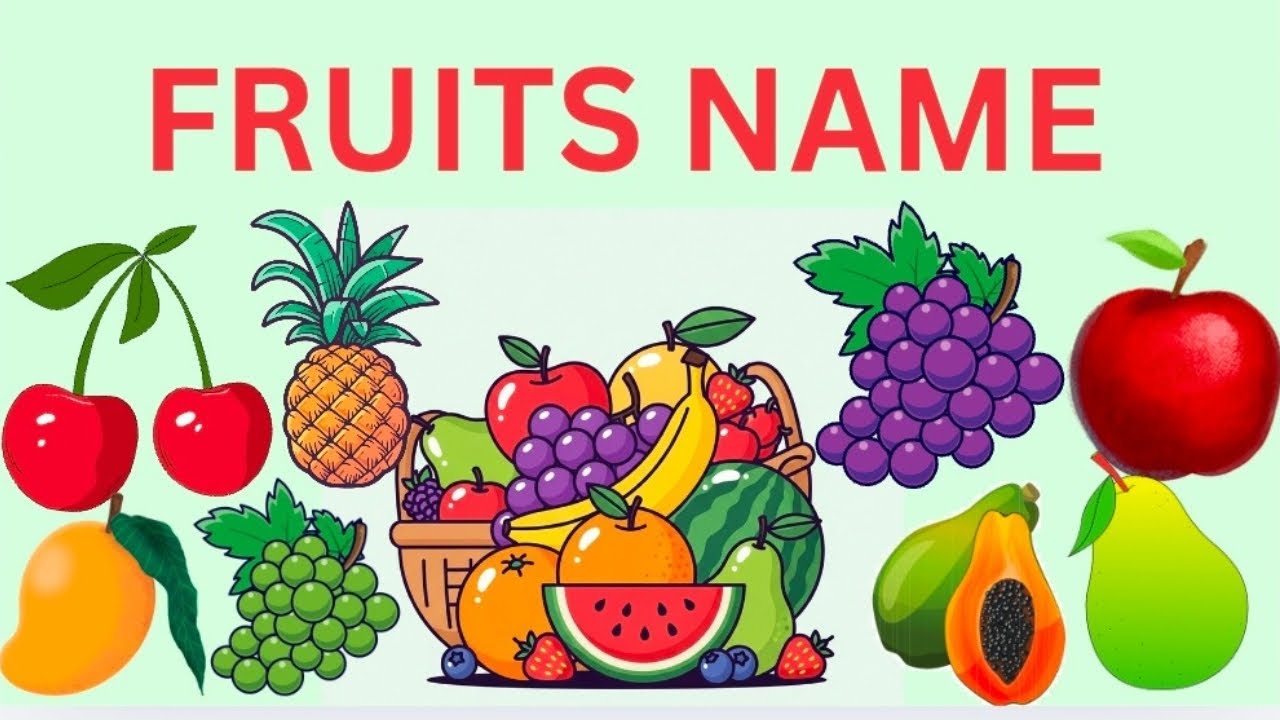 Fruits name! Pre school learning fun! Nursery rhymes #kidslearning #viral#kidsfun #fruitsname#kids  