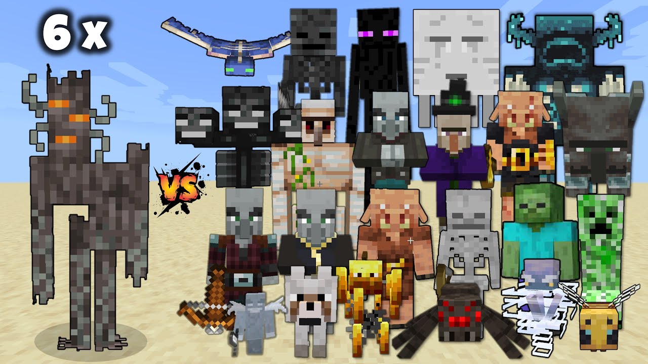 6 Creakings vs Every mob in Minecraft - Creaking x6 vs All mobs - Minecraft Mob Battle