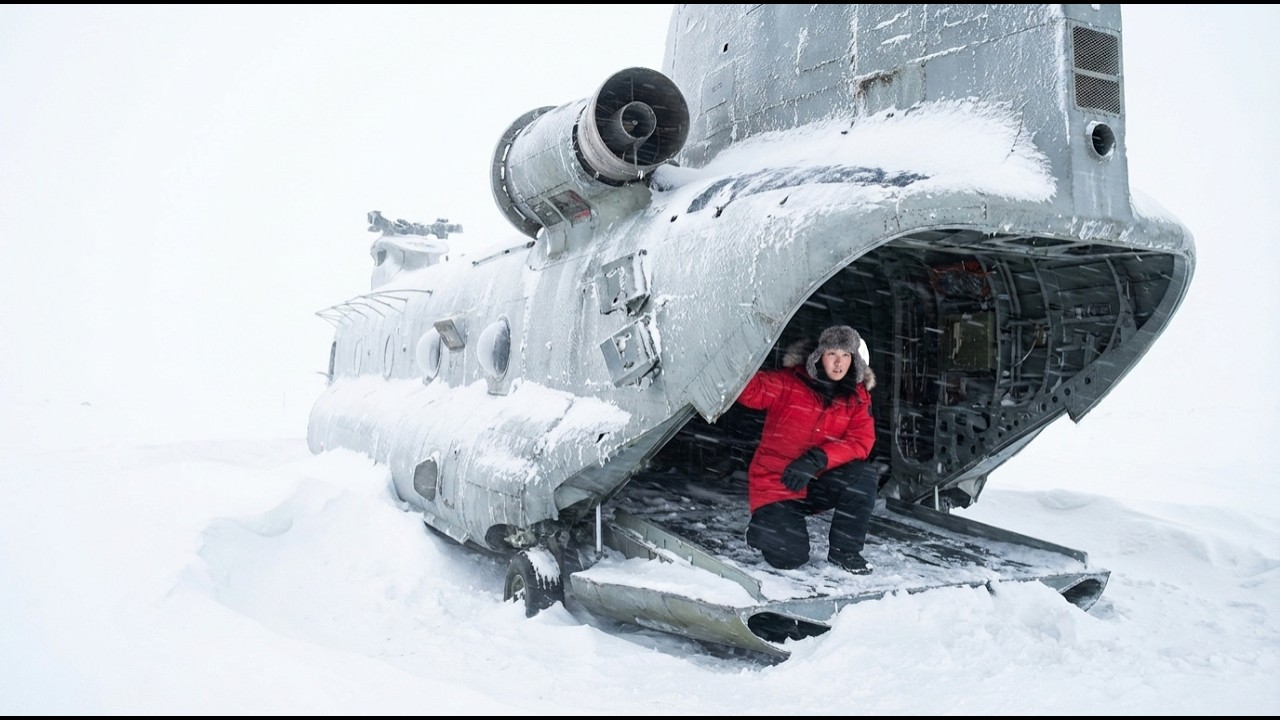I Spent 24 Hours Inside an Old Chinook CH-47 During a Blizzard (ASMR Survival)