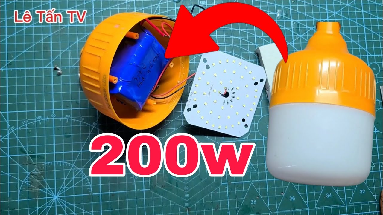 Mua đồng nát được bóng led tích điện 200w khủng về sửa độ pin và cái kết bất ngờ