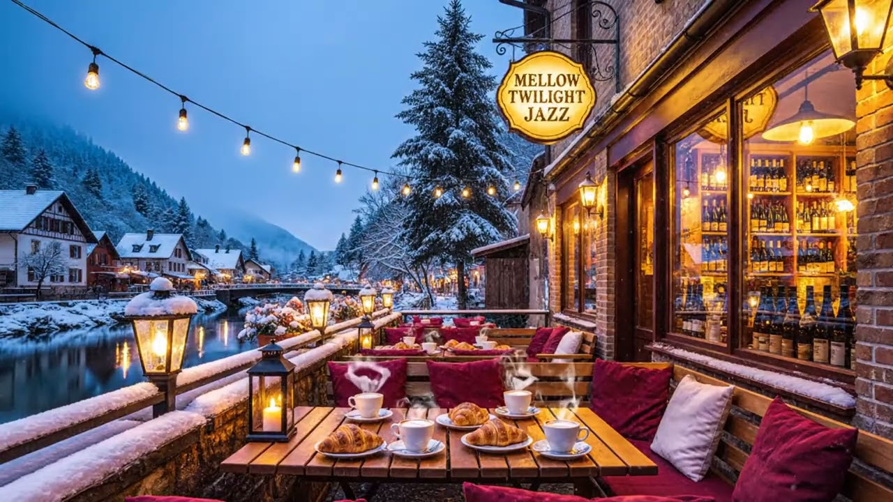 Warm Snowy Café Jazz 💕 Chill Winter Music for Focus, Sleep & Peaceful Nights 4K