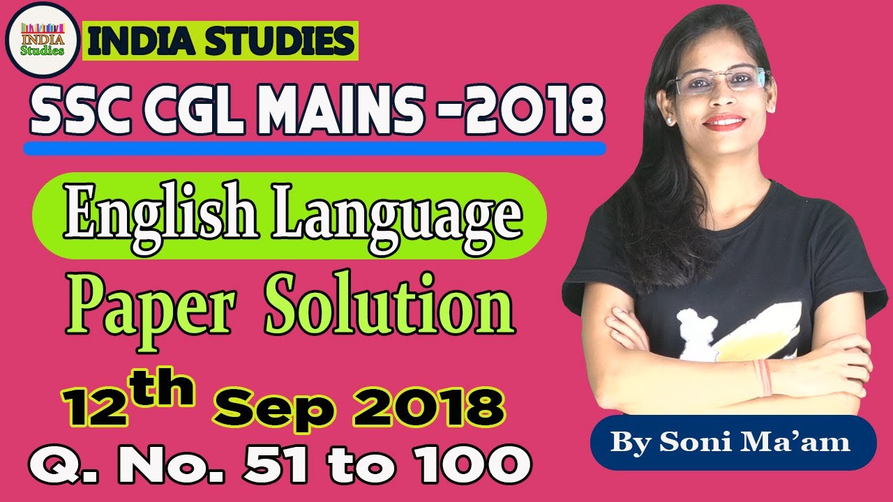 SSc CGL 2018 Mains English Language paper Solution with answer key