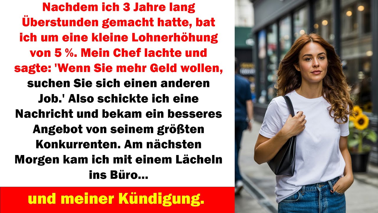 Mein Chef lehnte 5 % Gehaltserhöhung ab also nahm ich das Top-Angebot seines Konkurrenten an.“