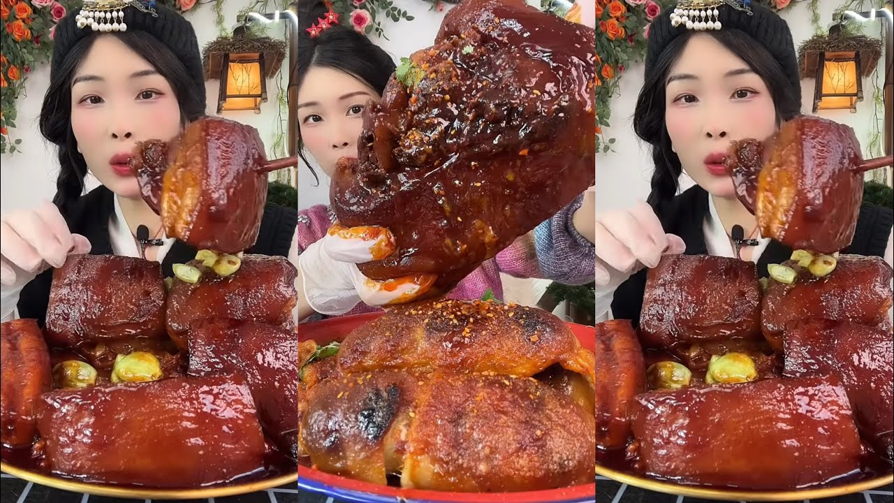 【ASMR】【MUKBANG】 GIANT PORK BELLY 紅燒肉| EATING SHOW |CHINESE MUKBANG |食べ |吃播 #咀嚼音