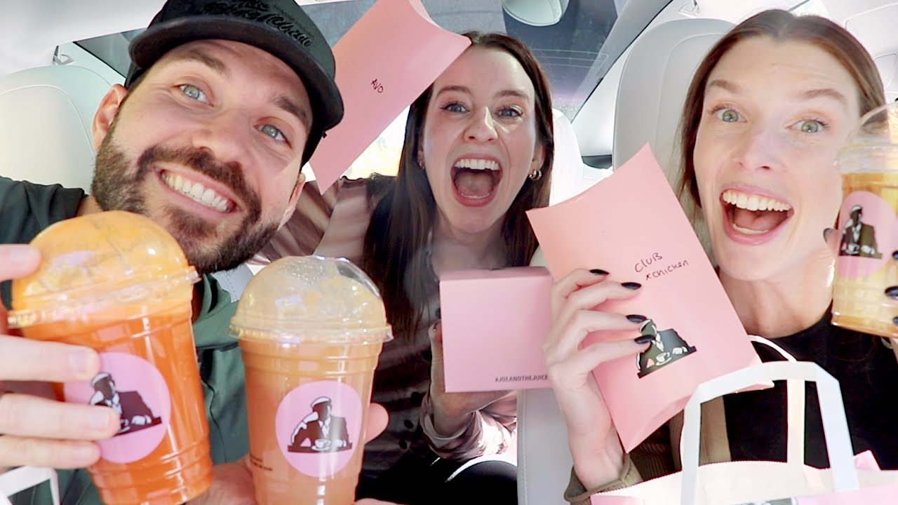 JOE AND THE GIRLS TRY JOE AND THE JUICE!! MASSIVE MUKBANG!!!