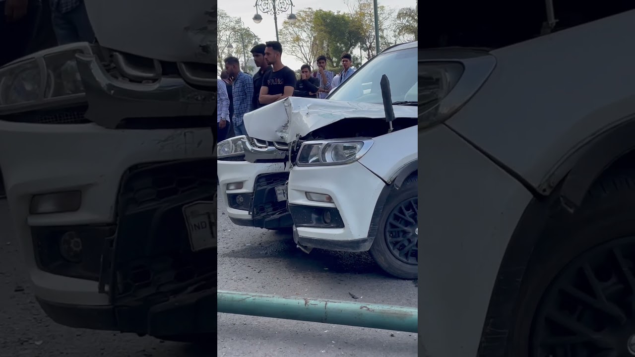 🚘Brezza accident in college 👀 #brezza #cars #viral #subscribe #comment #youtube