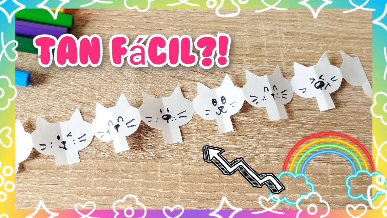 🐈🐾Cómo hacer muchos gatitos con un trozo de papel😍