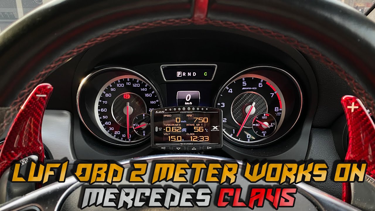 LUFI X1 Revolution OBD2 Meter Gauge dekat Mercedes CLA45 (Bahasa Melayu)