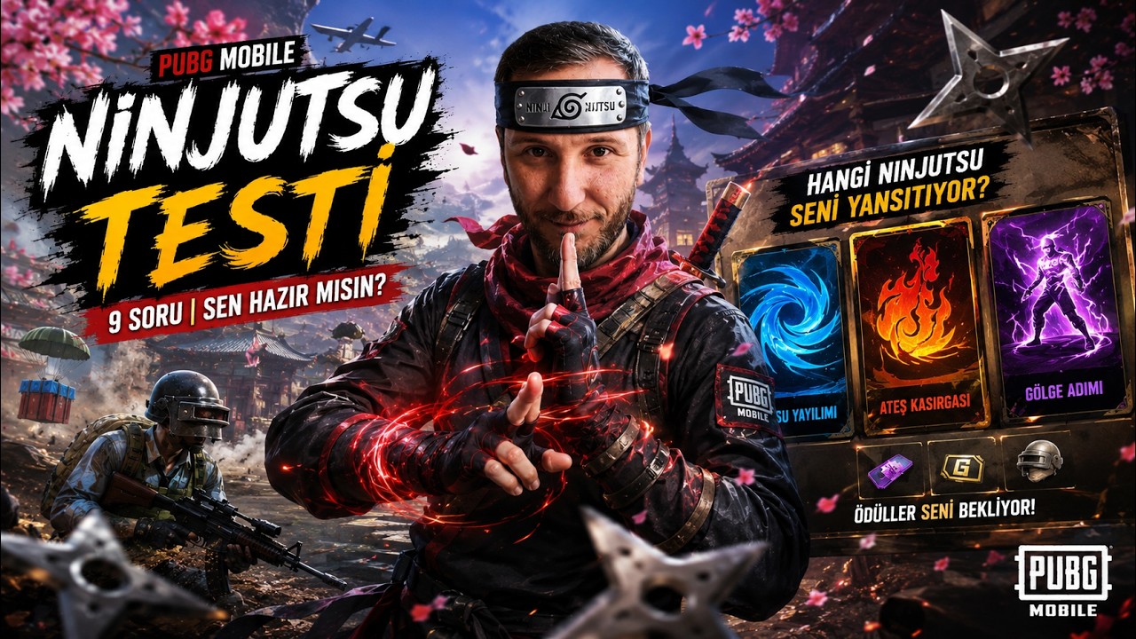 PUBG MOBILE NINJUTSU TESTİ 🥷 9 Soruyu &Ccedil;&ouml;z! Hangi Ninja G&uuml;c&uuml; Seni Yansıtıyor? #pubgmobile #ninjutsu