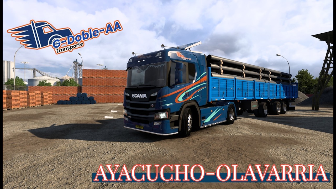 #ets2 TRANS. G-DOBLE-AA/ AYACUCHO-OLAVARRIA/ SCANIA.P .370 SEMI LAMBERT #viral #viralvideo #parati