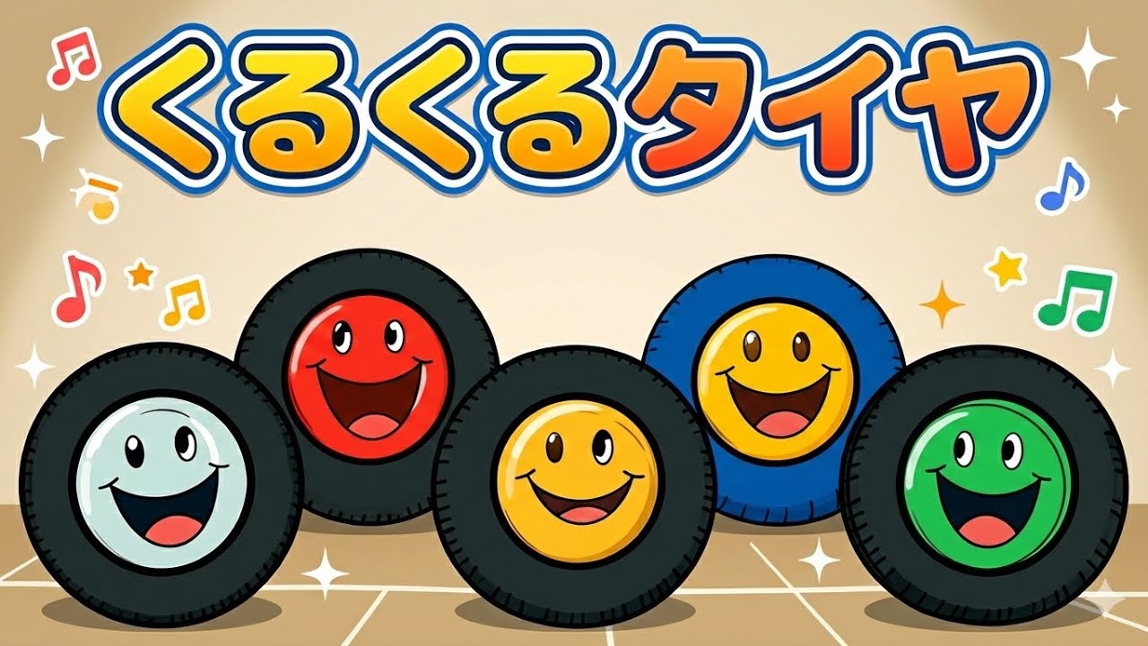 【子ども向け】くるくるタイヤ！楽しい乗り物アニメ