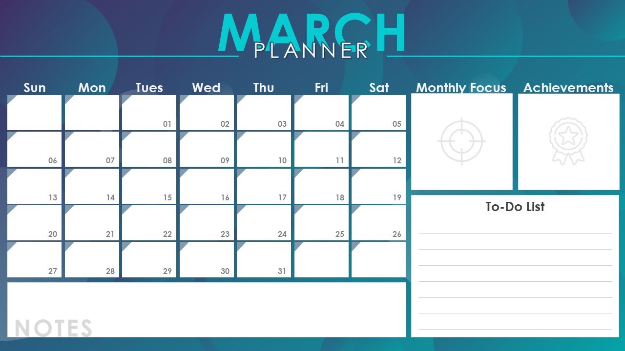 March Planner Animated PowerPoint Template