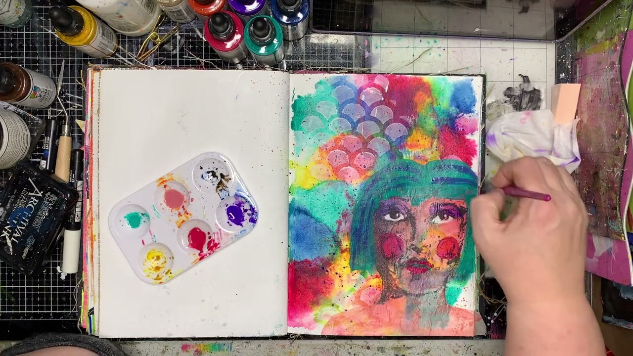 Creating watercolour like backgrounds with gloss inks