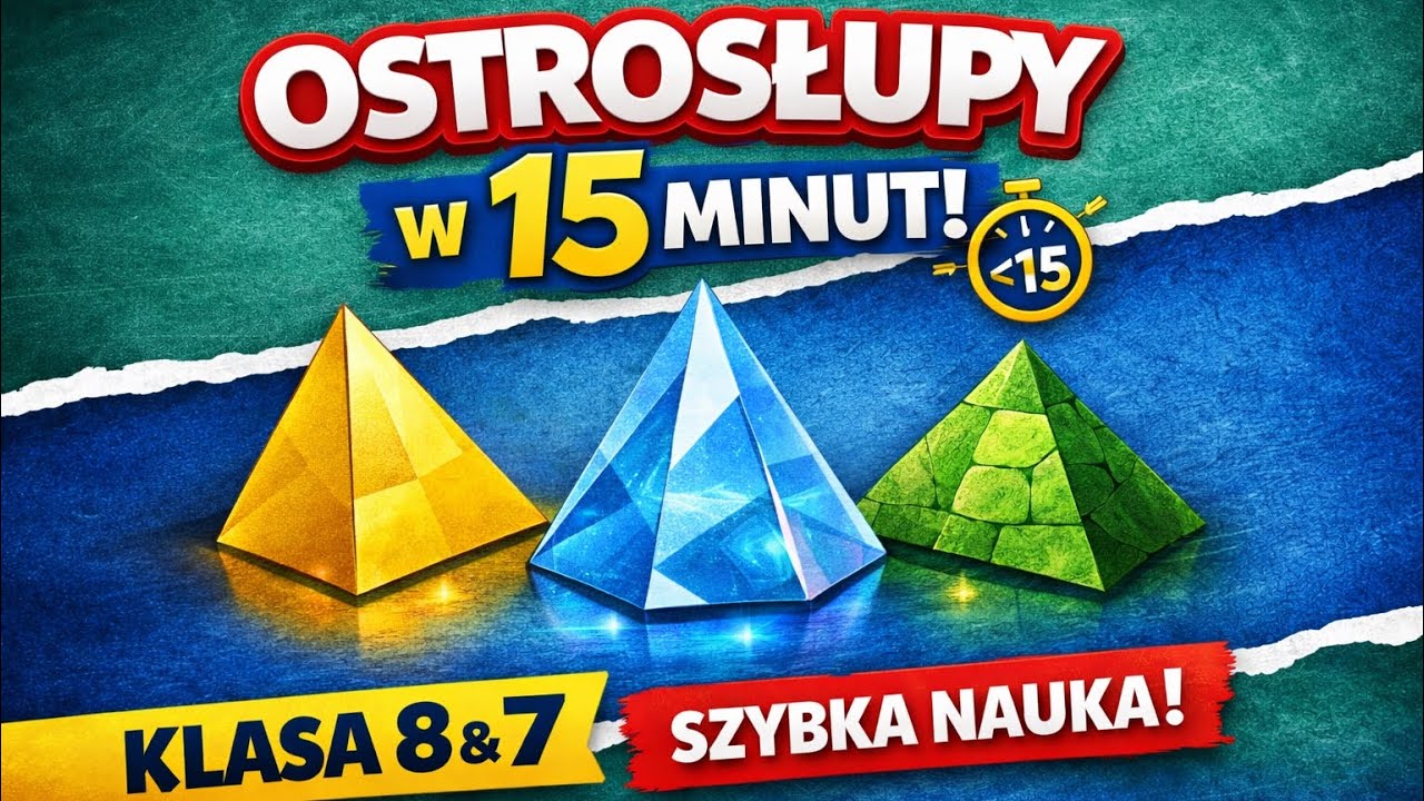 Jak obliczyć objętość ostrosłupa i pole całkowite? Egzamin ósmoklasisty | Matematyka klasa 7–8