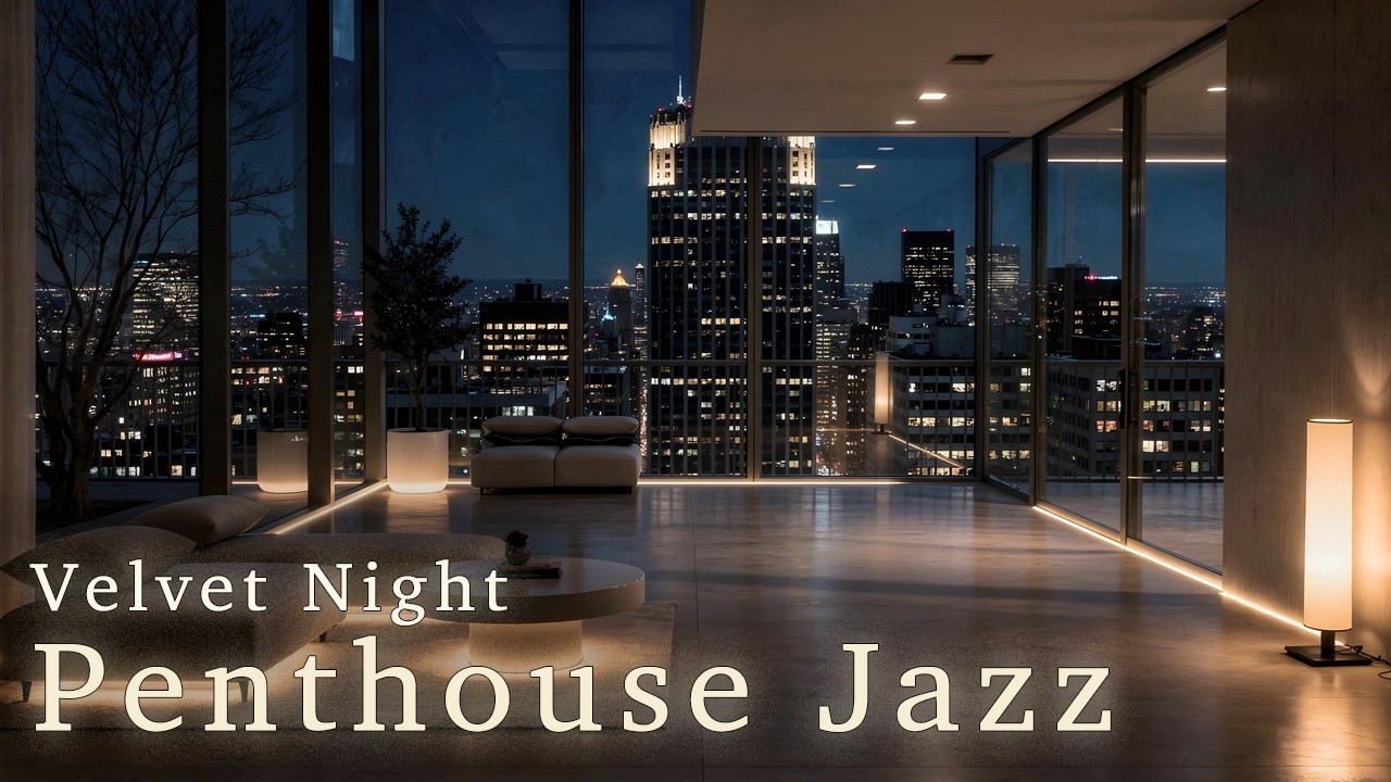[4K] Velvet Night Jazz — Manhattan Skyline Penthouse Jazz | Above The City Jazz