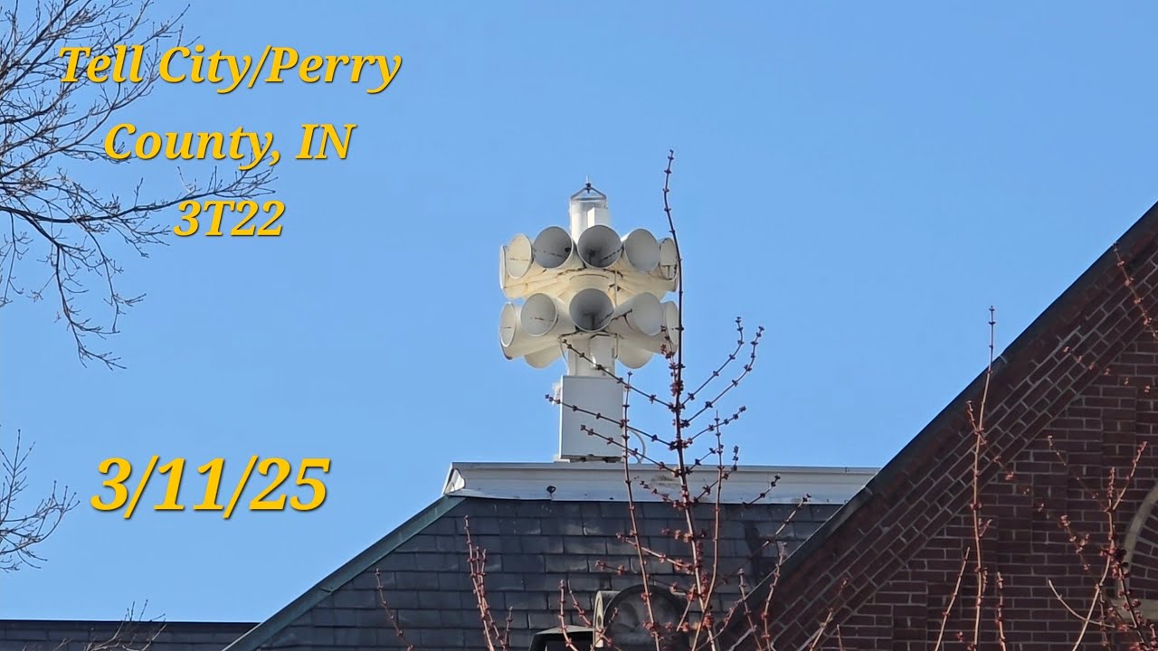 Federal Signal 3T22, Full Alert, Perry County IN, 3/11/25