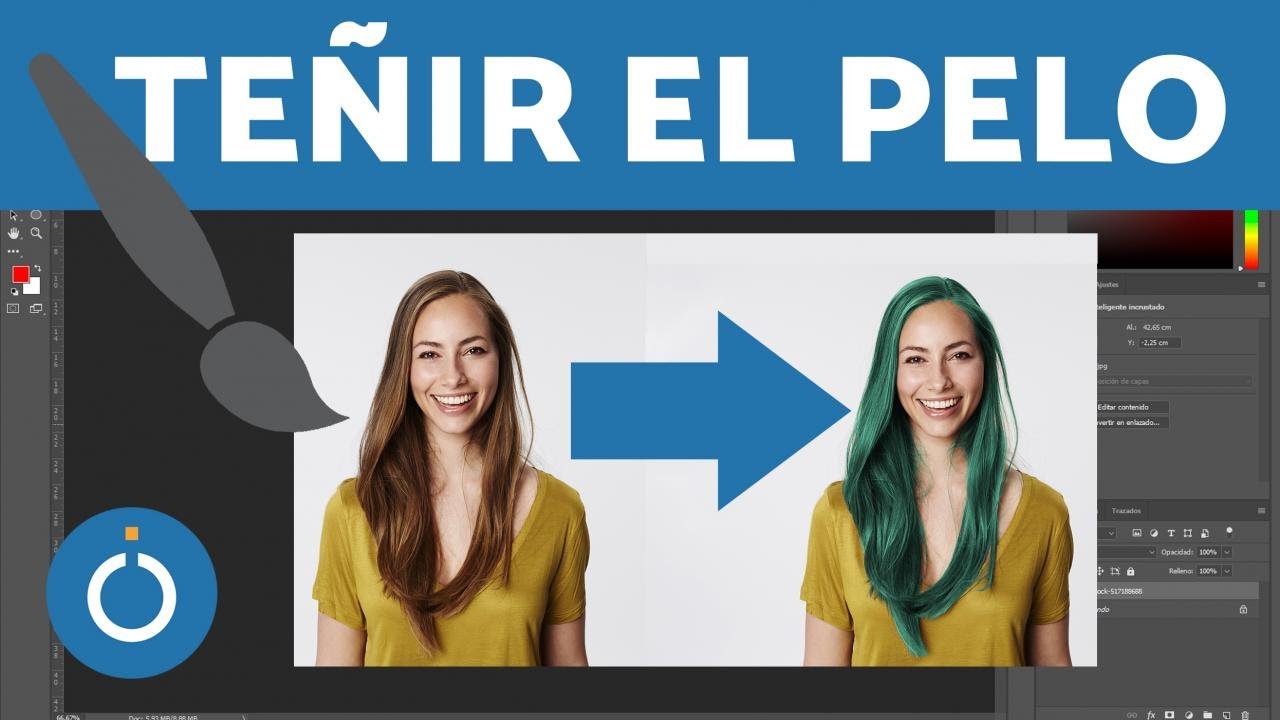 CAMBIAR el color del CABELLO en PHOTOSHOP / Cambio de pelo con Ps CS6
