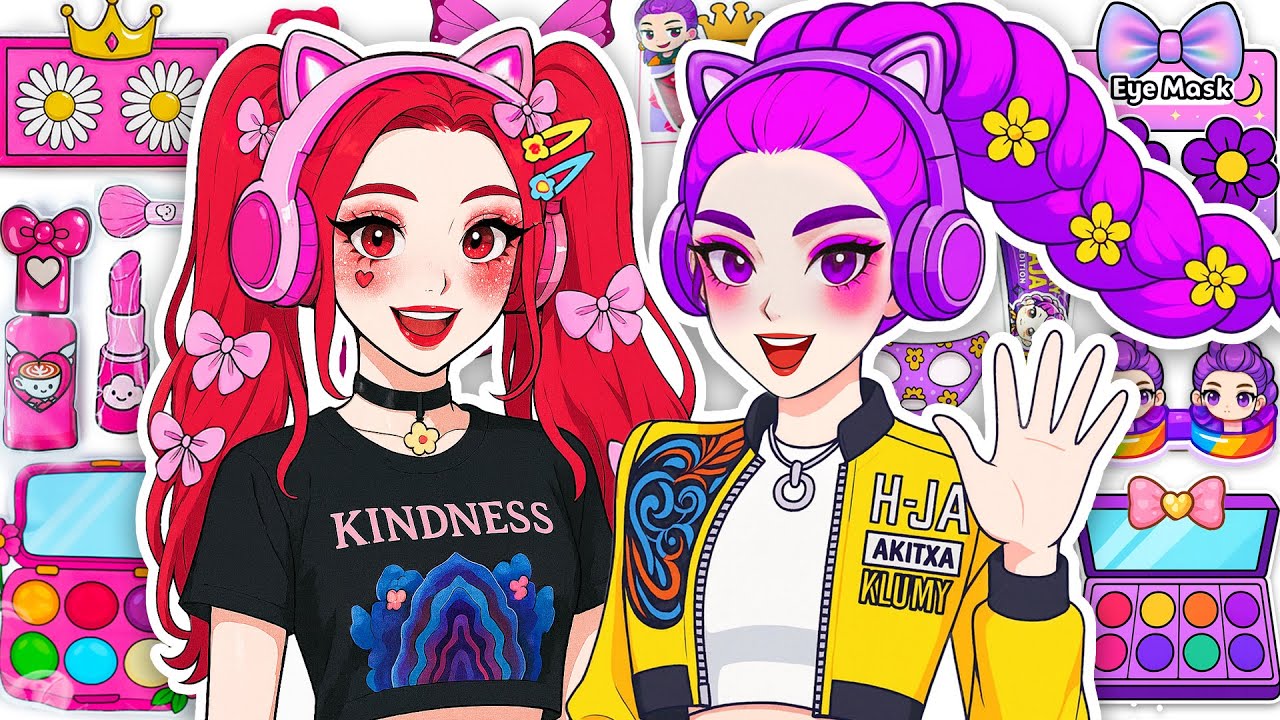 💖Paper DIY💖 KPOP DEMON HUNTERS RUMI MIRA Skincare + Makeup + Fashion Blind Bag Unboxing ASMR Pt.3