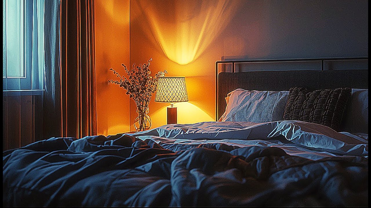 Cozy Bedroom Night Ambience | Calm Rain, Warm Light