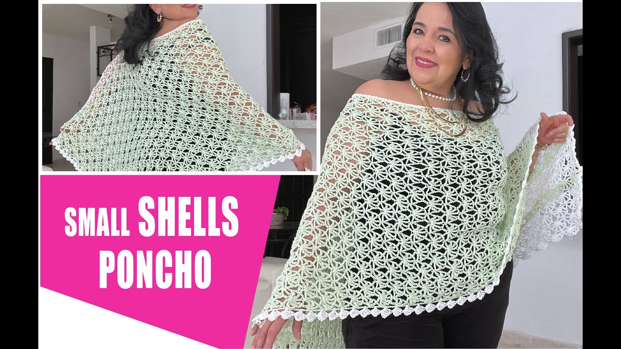 Small Shells Poncho / How to Crochet  - EASY AND FAST - BY LAURA CEPEDA