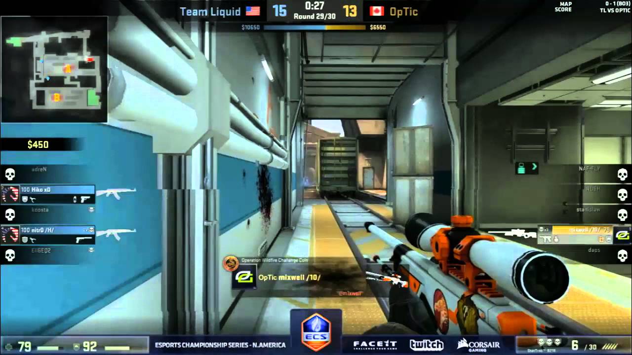 CS:GO - Mixwell Insane ACE vs Team Liquid @ ECS League Season 1