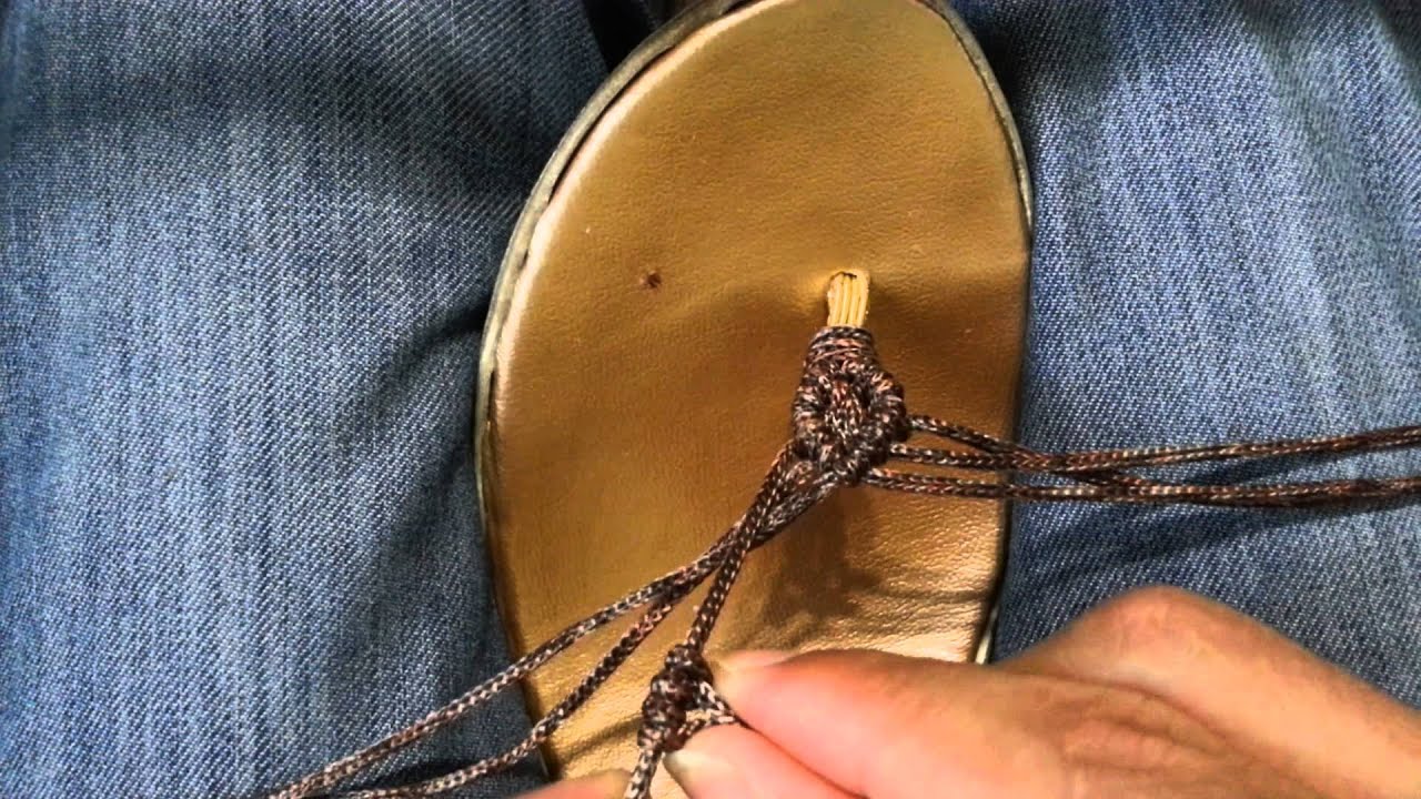 Sandalias hechas con macrame