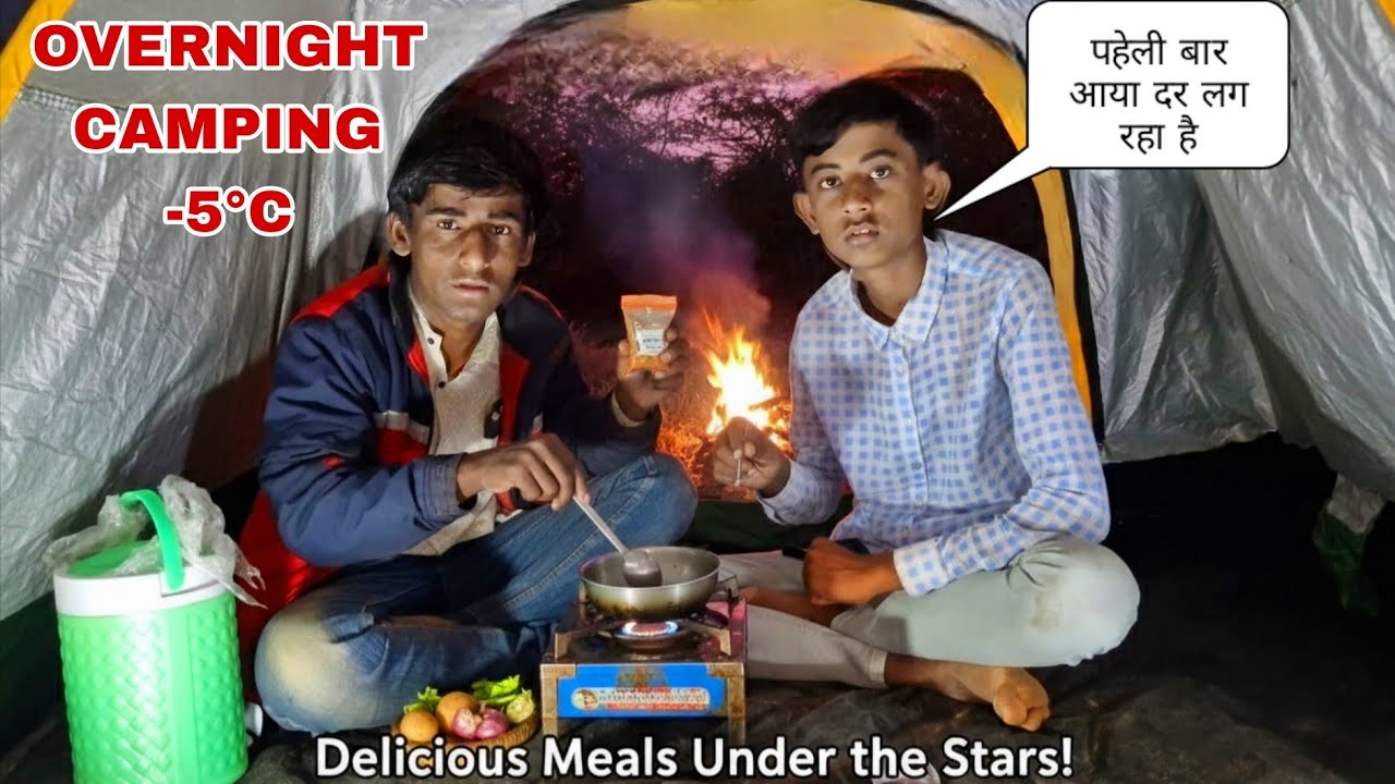 Winter Night Camping with frends cooking delicious food | camping in India | camping video 