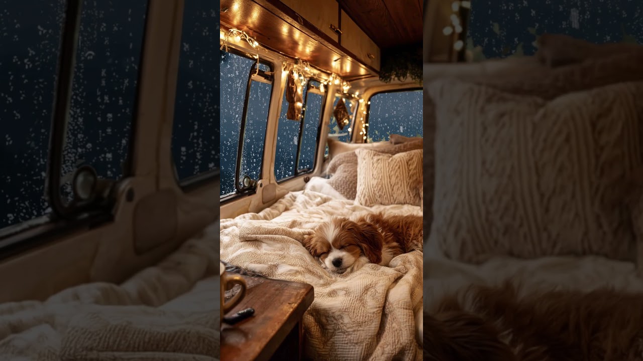 Rainy Night In A Cozy RV Camper Van | Rain Sounds | #asmr #rain #rainsounds