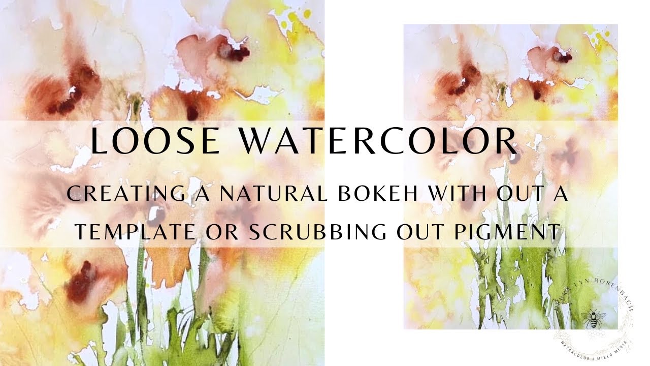 Abstract Watercolor Flowers With Bokeh Effect