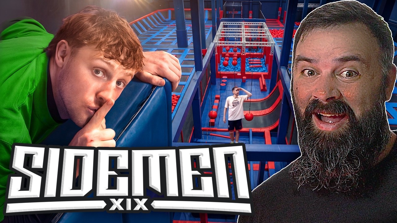 AMERICAN REACTS TO SIDEMEN FORFEIT HIDE & SEEK IN WORLD'S BIGGEST TRAMPOLINE PARK!!