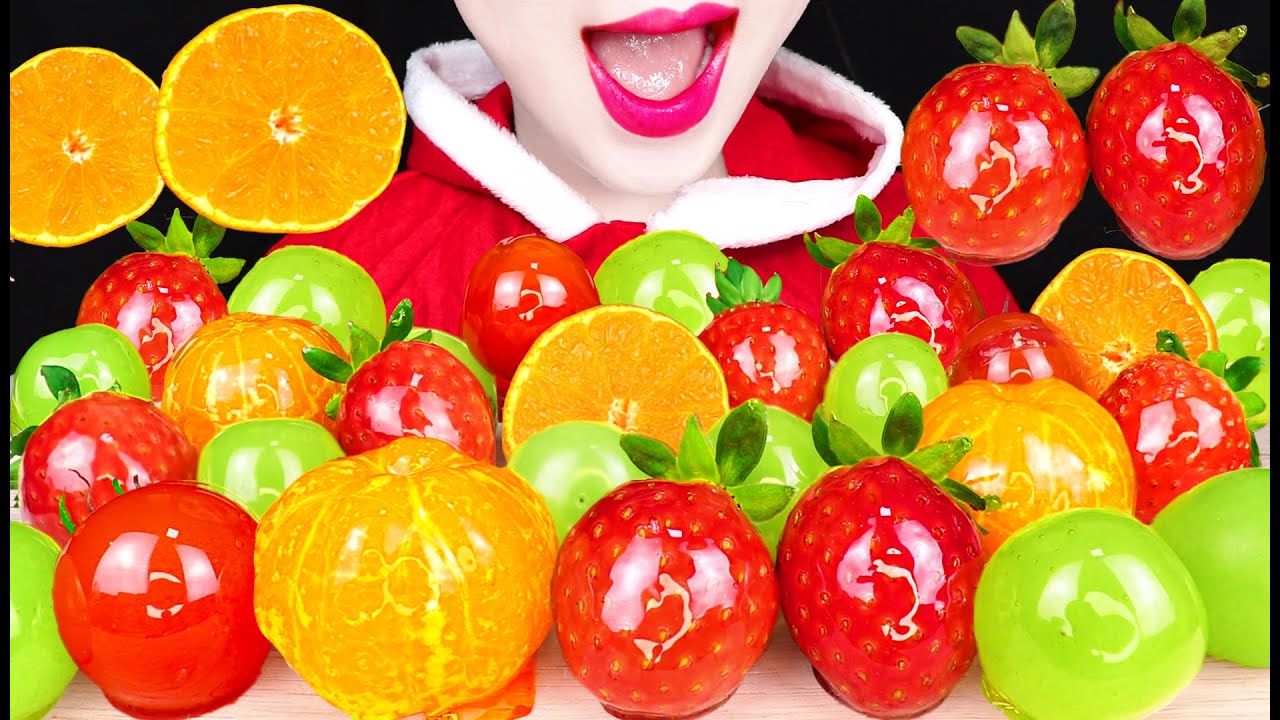 ASMR CANDIED FRUITS *TANGHULU, STRAWBERRY, TANGERINE, GREEN GRAPES 과일 사탕 탕후루, 딸기, 샤인머스캣 먹방 MUKBANG