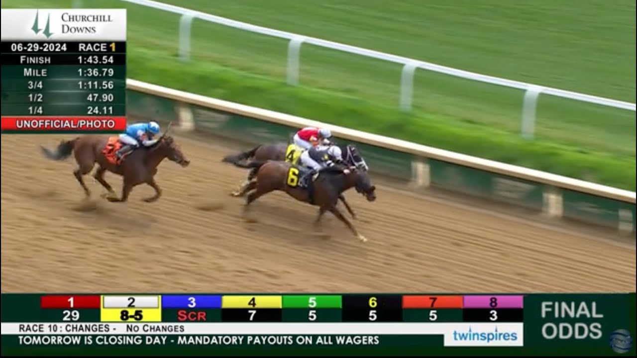Copper Echo (#4) finishes 2nd on 6/29/2024 at Churchill Downs