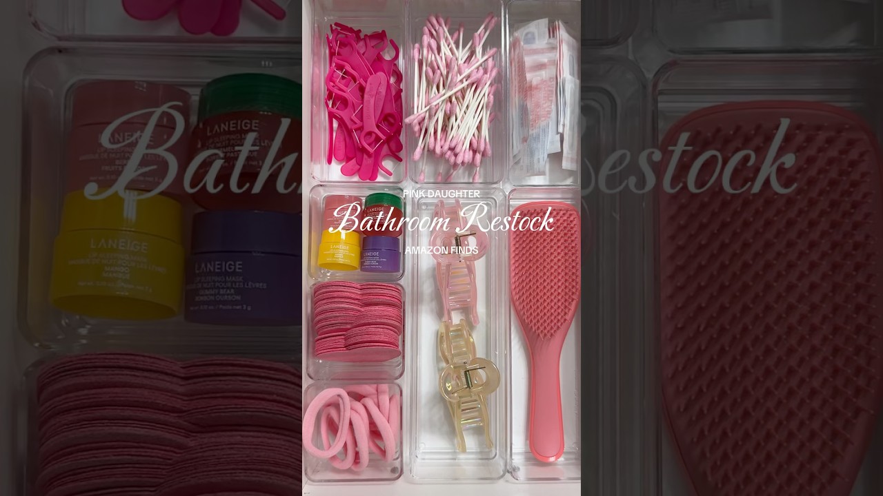 Restocking my daughters bathroom 🎀 #bathroomrestock #restockingvideo #asmrrestock #amazonfinds2025