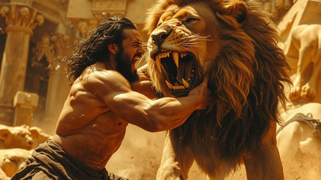 Samson Conquers the Lion - A Story of Strength and Divine Power