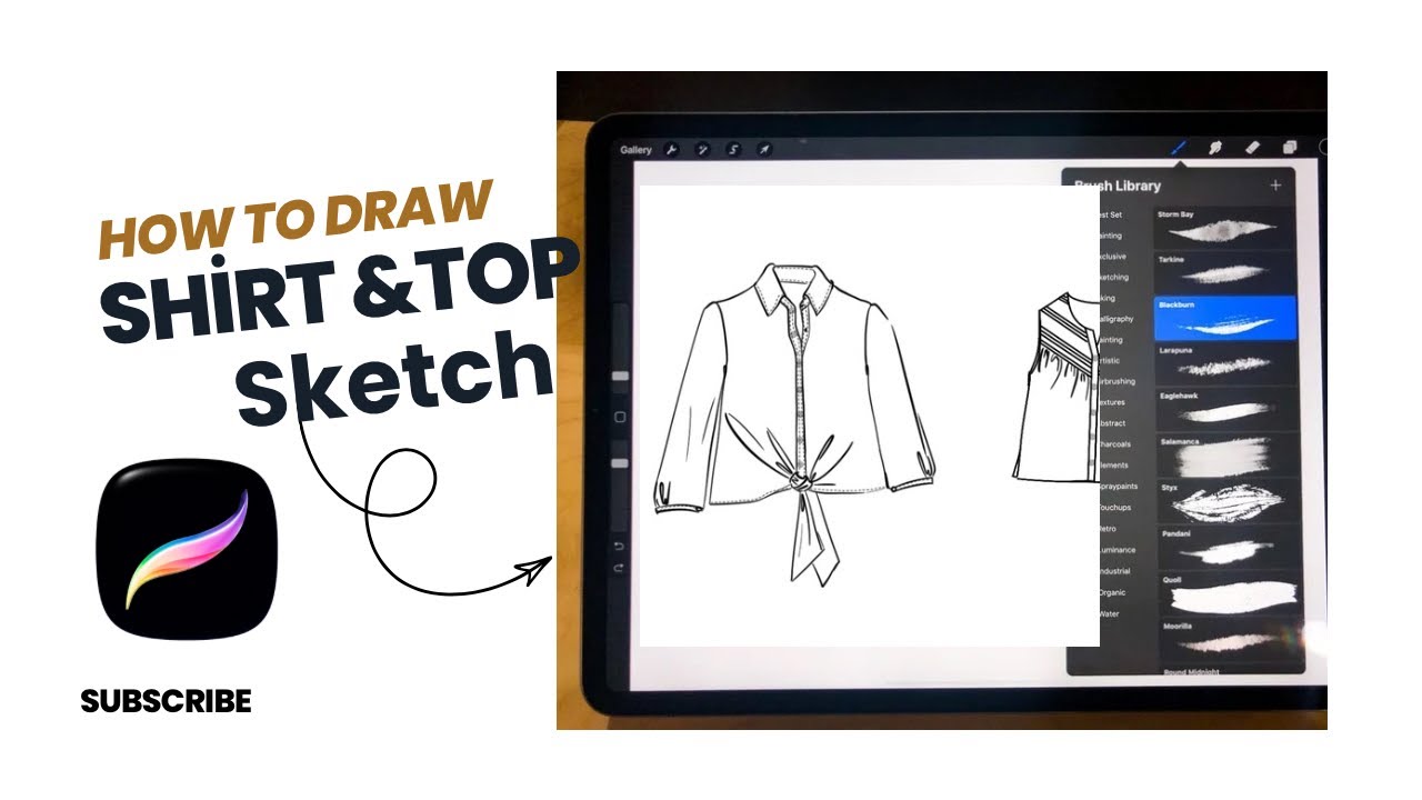 Shirt & Top Design Sketch | Fashion Designer Process #procreate #fashionillustration #sketch 
