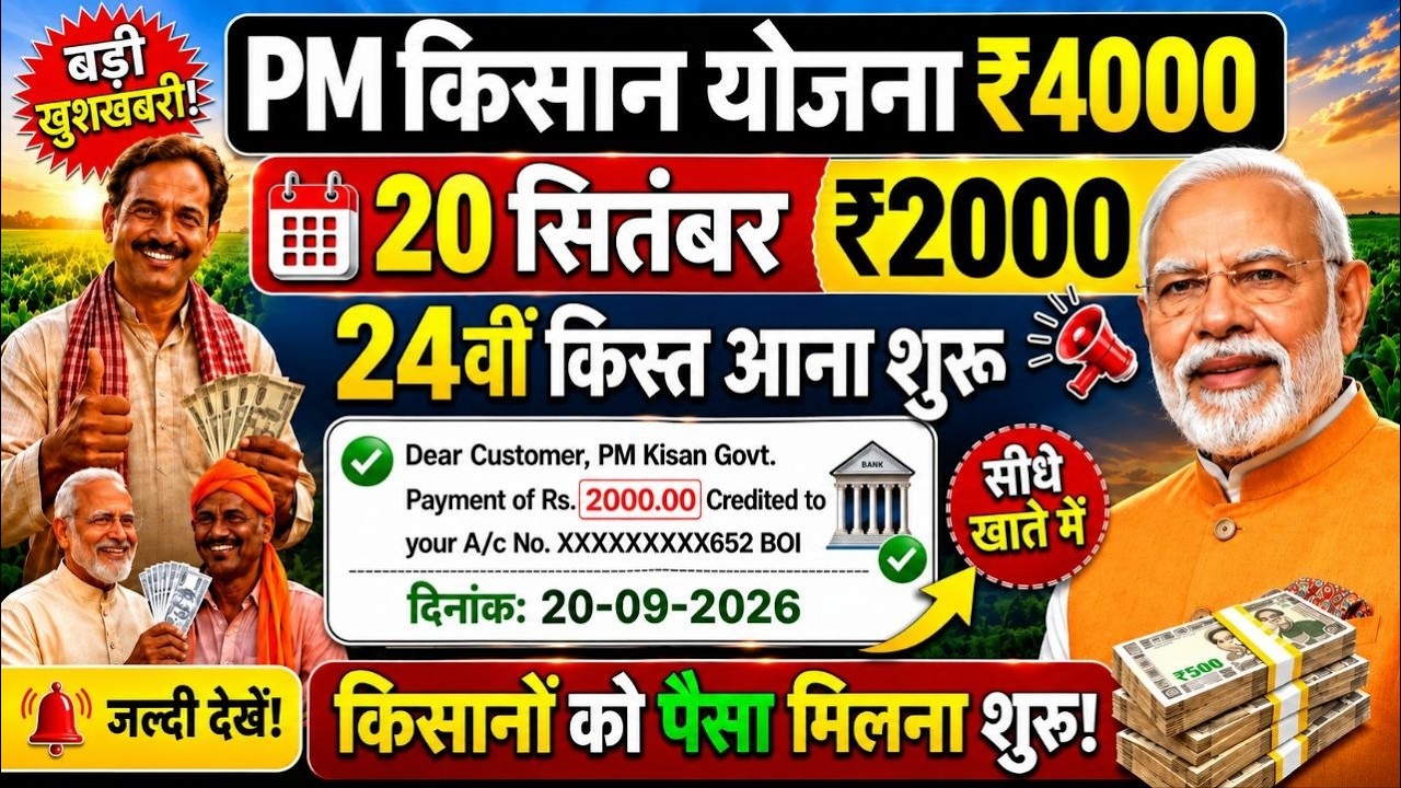 PM Kisan 24rd Installment Date 2026 Official Update | पीएम किसान 24वीं किस्त इस दिन आएगी | PM Kisan