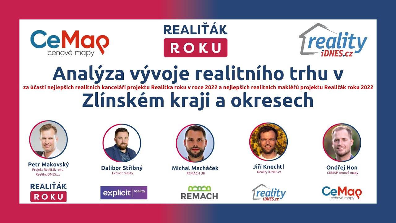 Anal&yacute;za v&yacute;voje realitn&iacute;ho trhu ve Zl&iacute;nsk&eacute;m kraji s TOP realitn&iacute;mi makl&eacute;ři a kancel&aacute;řemi projektu